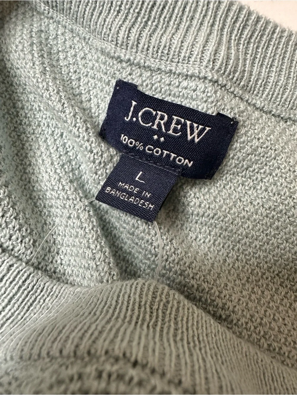NWT J. Crew Lightweight Pale Green Crew Neck Sweater - Size L